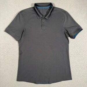 Lululemon Shirt Mens Small Gray Live in Practice Polo Casual Preppy Golf Tennis